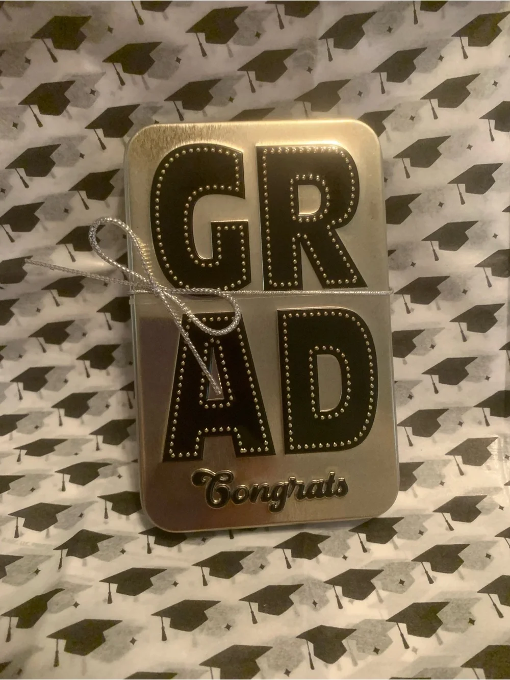 Graduation 'GRAD Congrats' Silver Gift Tin